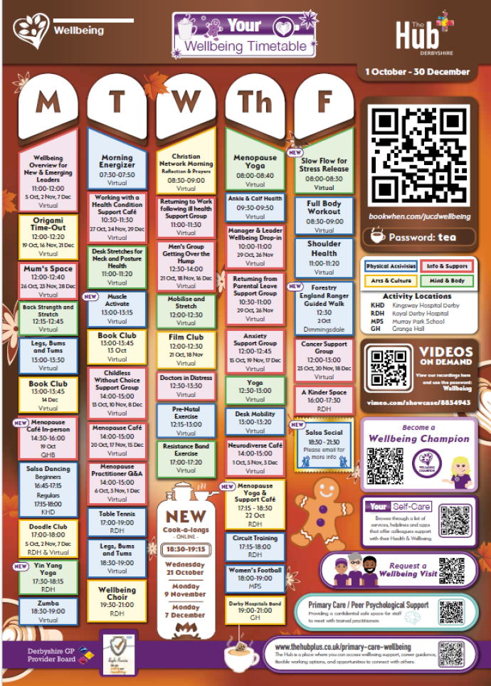 Autumn Wellbeing Timetable